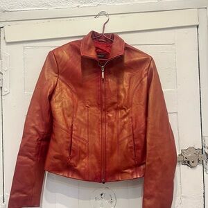 Vintage red leather jacket